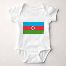 Traje de bebê patriótico com bandeira do Azerbaijã