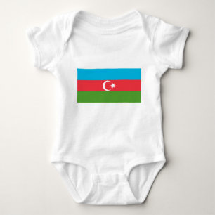 Body Para Bebê Traje de bebê patriótico com bandeira do Azerbaijã