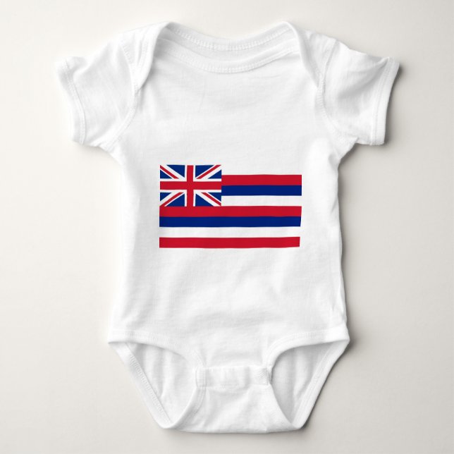 Body Para Bebê Traje de bebê patriótico com bandeira do Havaí (Frente)