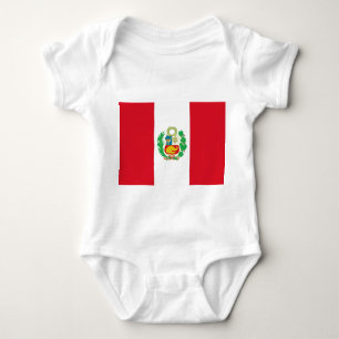 Body Para Bebê Traje de bebê Patriótico com bandeira do Peru
