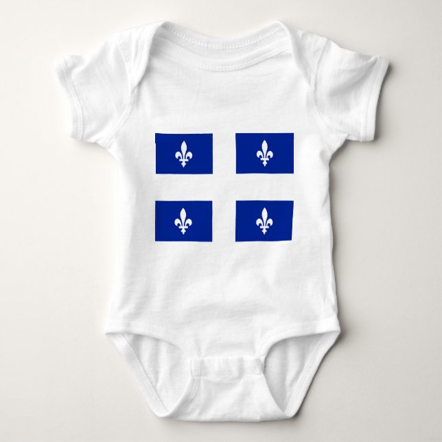 Body Para Bebê Traje de bebê patriótico com bandeira do Quebec (Frente)