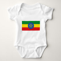 Traje de bebê patriótico com bandeira etíope