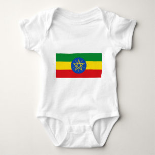 Body Para Bebê Traje de bebê patriótico com bandeira etíope