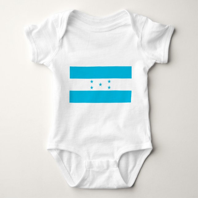 Body Para Bebê Traje de bebê patriótico com bandeira Honduras (Frente)