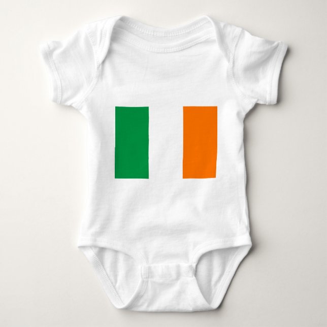 Body Para Bebê Traje de bebê patriótico com bandeira Irlanda (Frente)