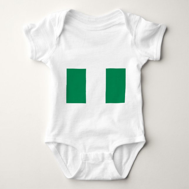 Body Para Bebê Traje de bebê patriótico com bandeira nigeriana (Frente)