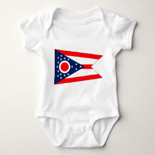 Body Para Bebê Traje de bebê patriótico com bandeira Ohio, EUA