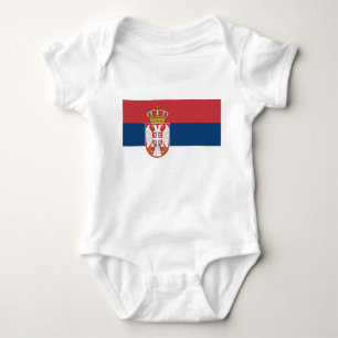 Body Para Bebê Traje de bebê patriótico com bandeira Sérvia