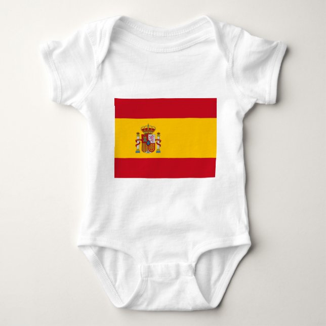 Body Para Bebê Traje de bebê patriótico com Espanha de bandeira (Frente)