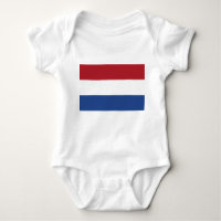 Traje de bebê patriótico com pavilhão neerlandês