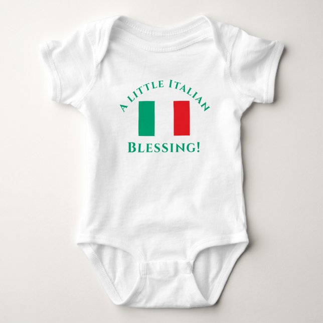 Body Para Bebê Traje de bebê patriótico italiano personalizável (Frente)