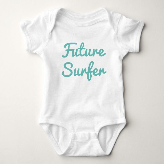 Body Para Bebê Traje de bebê surfista futuro (Frente)