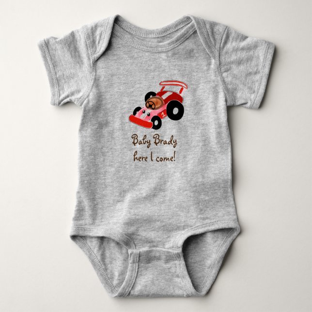 Body Para Bebê Traje de carro de corrida (Frente)