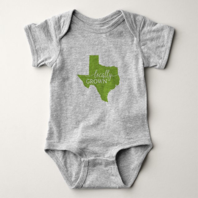 Body Para Bebê Traje de Criança do Estado do Texas, Localmente Cu (Frente)