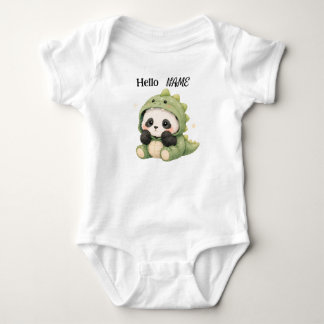 Body Para Bebê Traje de Dinossauro Panda de Nome Personalizado pa
