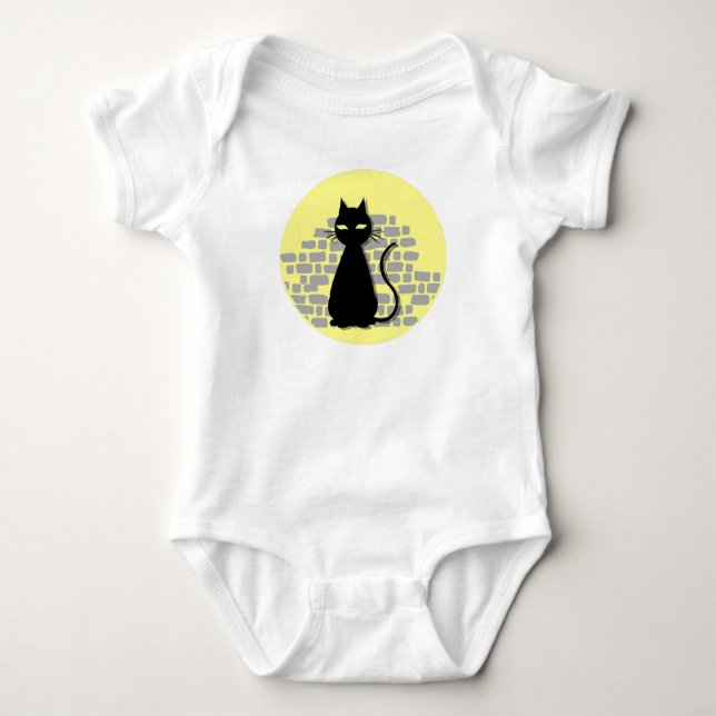 Body Para Bebê Traje de gato assustador (Frente)