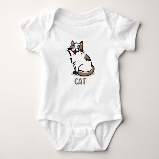 Body Para Bebê Traje de gato para crianças (Frente)