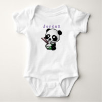 traje de jardim engraçado, panda 02.