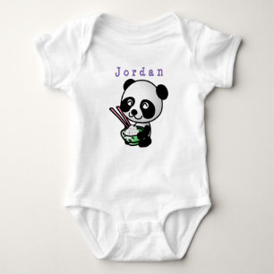 Body Para Bebê traje de jardim engraçado, panda 02.