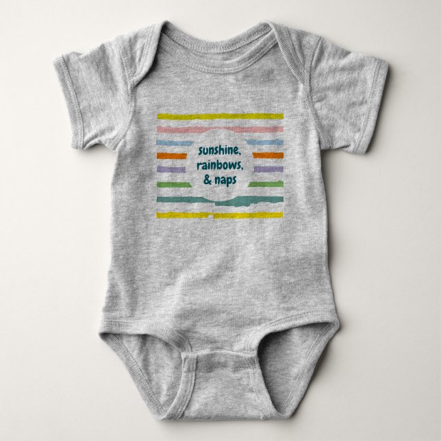 Body Para Bebê Traje Sol e Arco-íris (Frente)