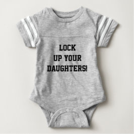 Body Para Bebê Tranque Suas Filhas Ditoza Engraçada Bebê Onsie