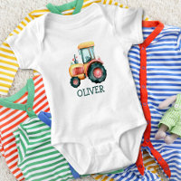 Trator Amarelo Fofo Aquarela Personalizada