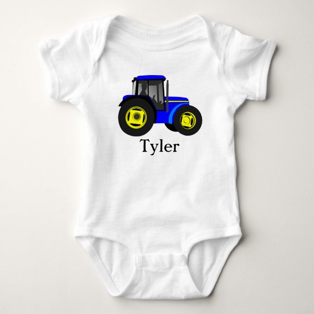 Body Para Bebê Trator azul (Frente)