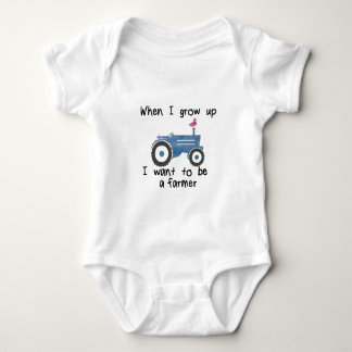 Body Para Bebê Trator & pato azuis. Eu quero ser um design do