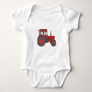 Body Para Bebê Trator vermelho