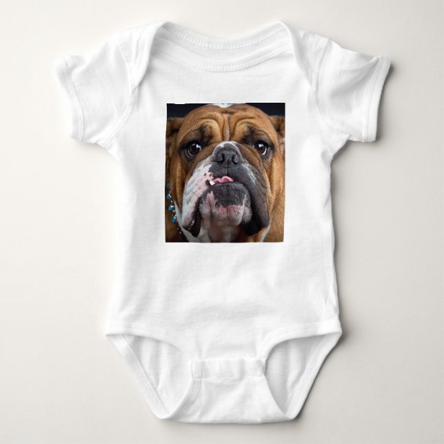 Body Para Bebê Travesseiro decorativo Inglês Bulldog (Frente)