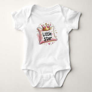 Body Para Bebê Travesseiro e Coroa no Estilo Lápis de Cor Little 