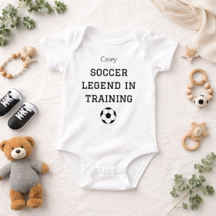 Body Para Bebê Treinamento de Lenda do Futebol Nome de Bebê Perso