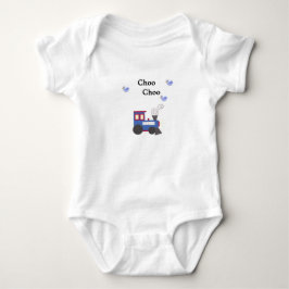 Body Para Bebê Trem Choo Choo com Pássaros Azuis
