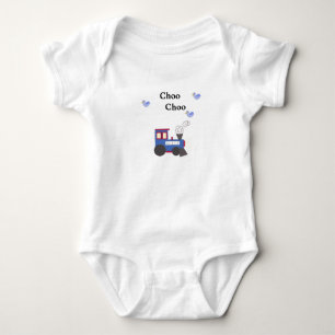 Body Para Bebê Trem Choo Choo com Pássaros Azuis
