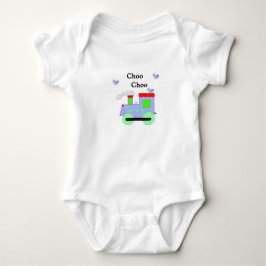 Body Para Bebê Trem Choo Choo com Pássaros Azuis