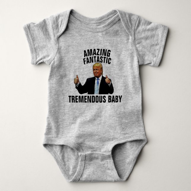 BODY PARA BEBÊ TREMENDO BEBÊ TRUMP T-SHIRTS JERSEY BODYSUIT (Frente)