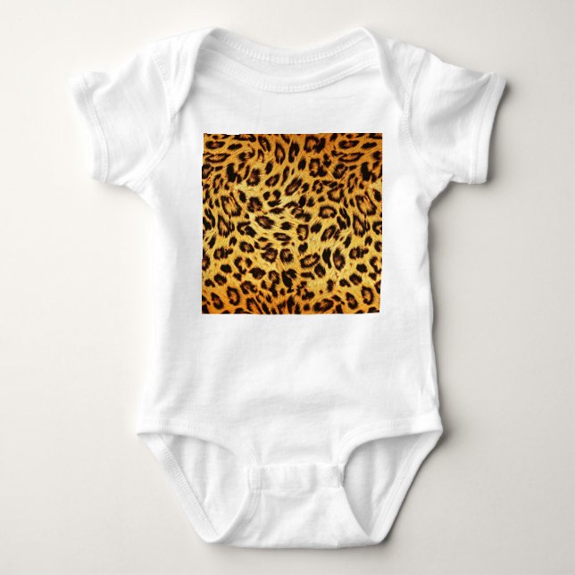 Body Para Bebê Trendy Leopard: Padrão de Design da pele. (Frente)