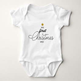 Body Para Bebê Trendy My First Christmas Script Baby One-Piece Ba
