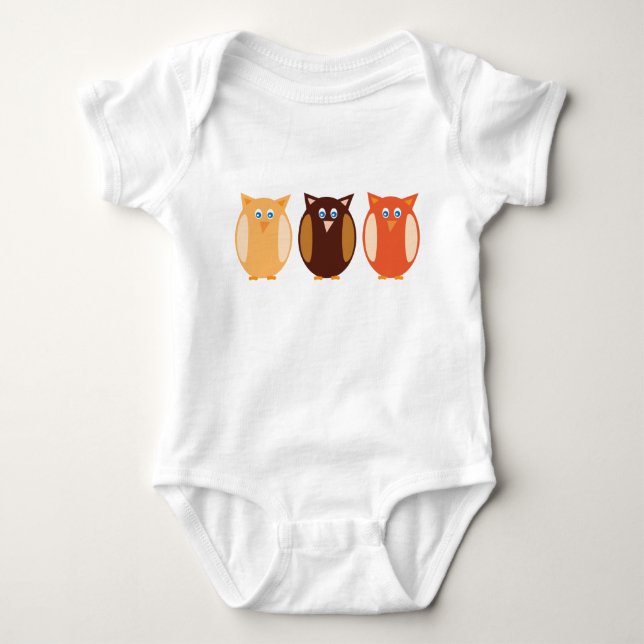 Body Para Bebê Três corujas (Frente)