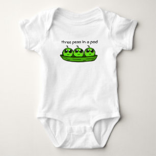 Body Para Bebê Três ervilhas em um vagem Onsie