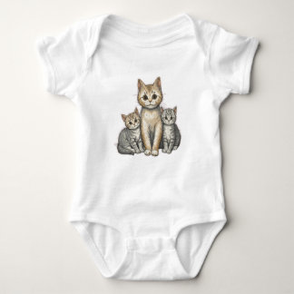 Body Para Bebê Três Gatinhos