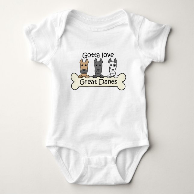Body Para Bebê Três grandes dinamarqueses (Frente)