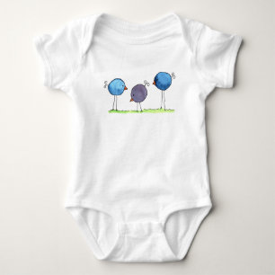 Body Para Bebê Três Pássaros Aquosos de Aquarela