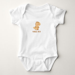 Body Para Bebê Três Rex Dinossauro Bonito Pun - Dinossauro Kawaii