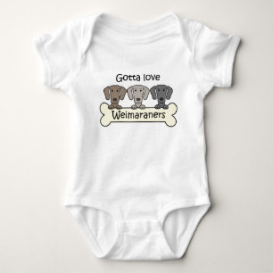 Body Para Bebê Três Weimaraners