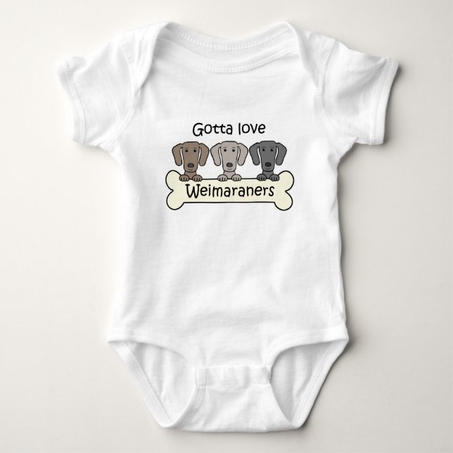 Body Para Bebê Três Weimaraners (Frente)