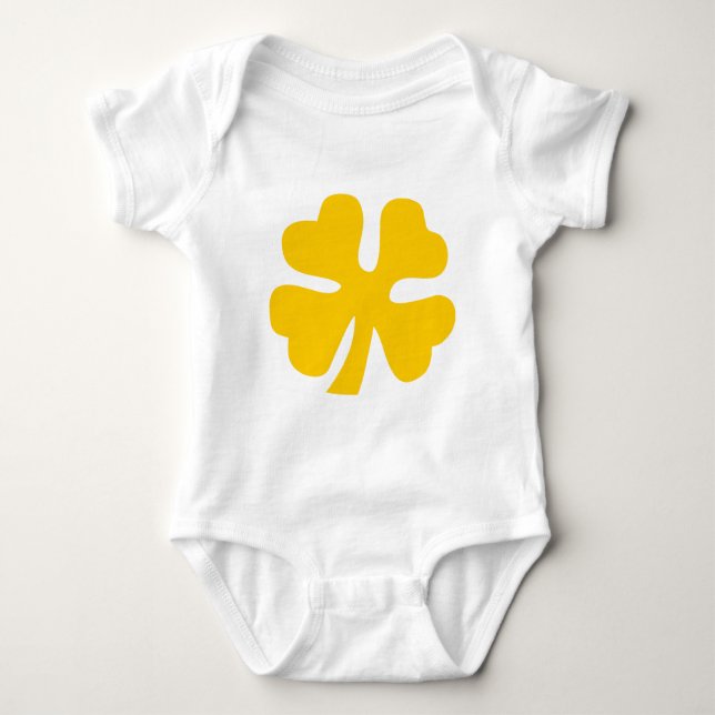 Body Para Bebê Trevo de Quatro Folhas - Âmbar (Frente)