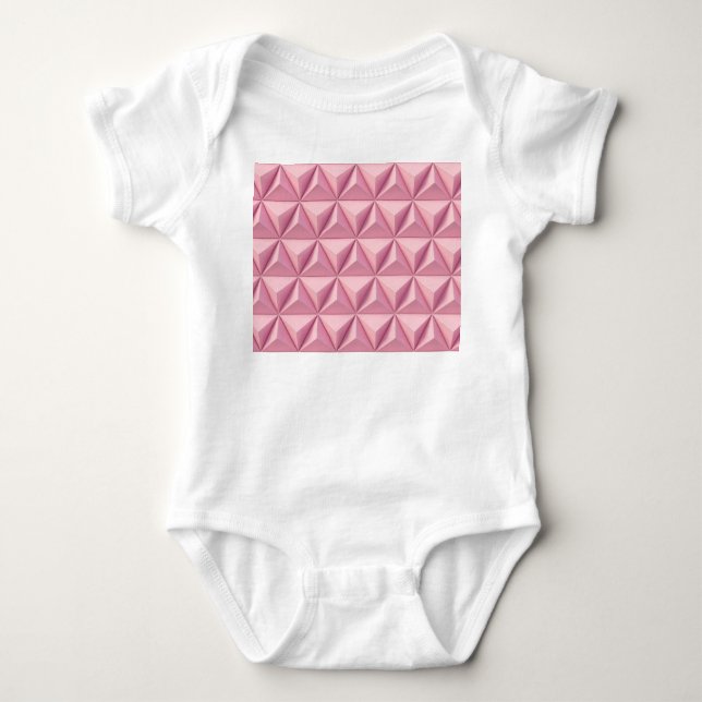 Body Para Bebê triângulos geométricos 3D: fundo minimalista. (Frente)