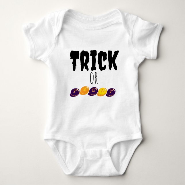Body Para Bebê Trick ou Tratar Bebê Roupa (Frente)