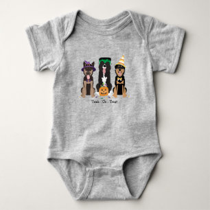 Body Para Bebê Trick Ou Tratem Cães Em Fatos De Halloween